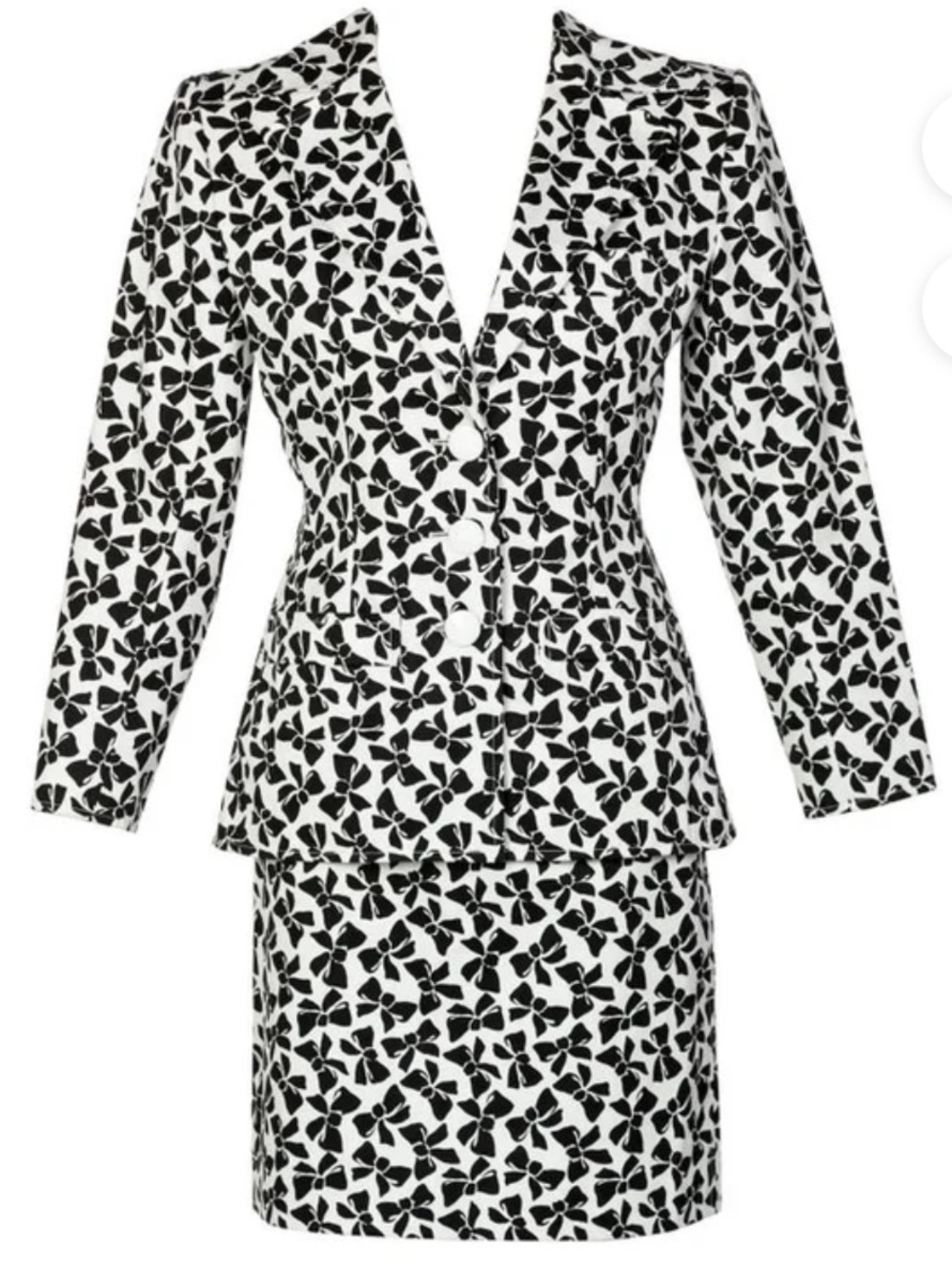 Rare YSL Black & White bow Print blazer